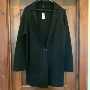 NWT Talbots black knit blazer, L